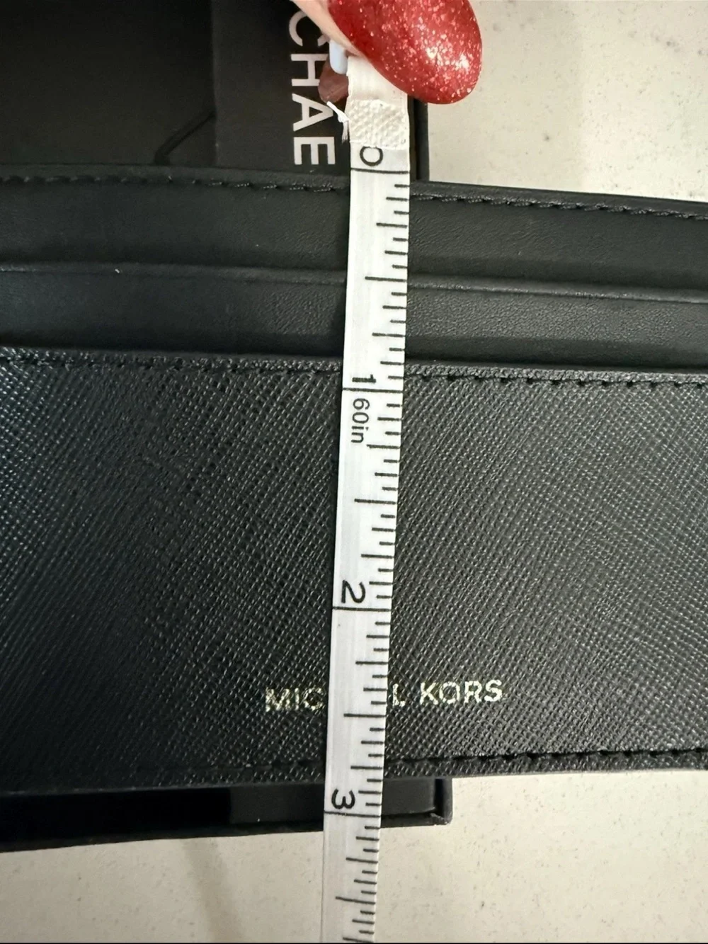 NIB Michael Kors Black Saffiano Leather Credit Card Holder Small Slim Card Case